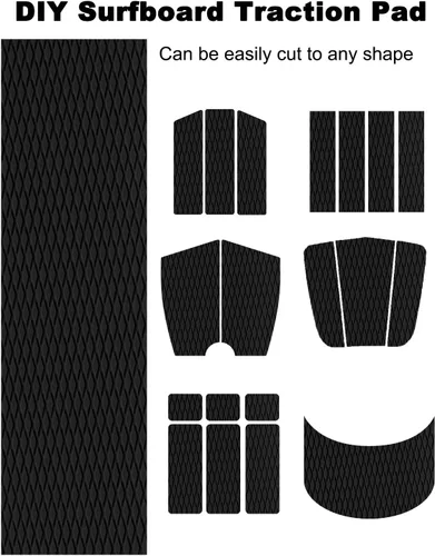 Vista 6 de Hjdeck - Tapete universal para tabla de surf de espuma de etilvinilacetato para piso de lancha, lámina autoadhesiva antideslizante, tapete de agarre