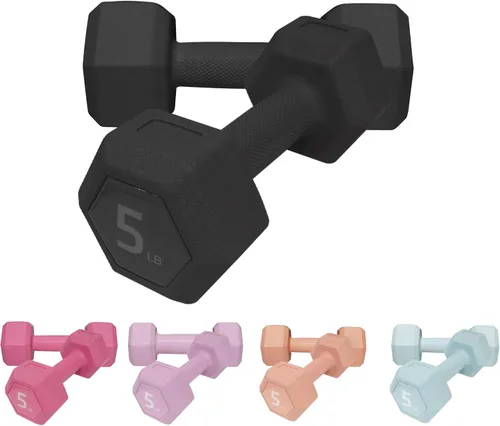 Vista 17 de Juego de pesas para mano de 5/10/15/20/25/36 libras, 5 opciones de colores, pesas libres de ejercicio y fitness, para mujeres y hombres