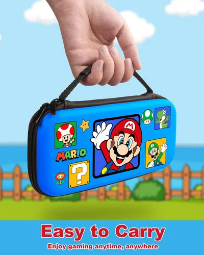 Vista 5 de Xicifun Deigned for Nintendo Switch Carrying Case Cute Kawaii Travel Case Carrying Bag Designed for Nintendo Switch Switch Lite Switch OLED 10 Game