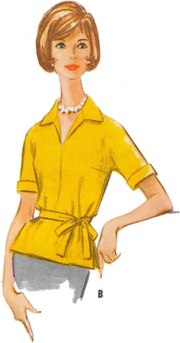 Vista 5 de Patrón vintage de los años 60 - Blusa sin mangas, parte superior - cuatro estilos - busto 36" (91.4cm)