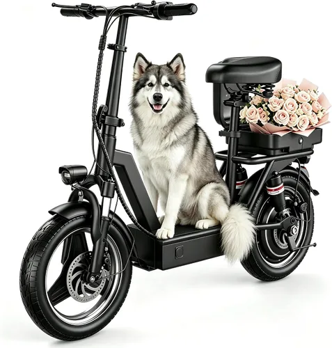 Vista 11 de Electric Scooter with Seat- 1000W Peak Motor, 25 MPH Top Speed, 25-40 Miles Range, 14" Pneumatic Tires,Foldable E-Scooter with for Adults & Teens