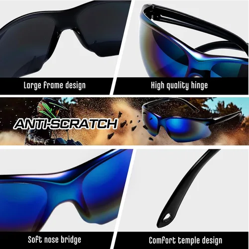 Vista 3 de Kingdder Paquete de 20 lentes de seguridad azules a granel, resistentes a los arañazos, gafas de protección ocular, lentes de policarbonato