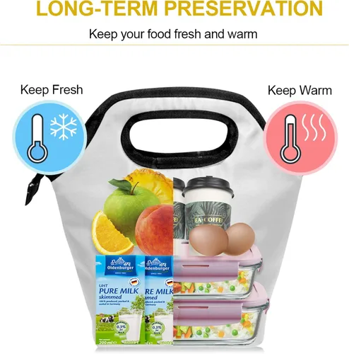 Vista 6 de Naanle Bolsa de almuerzo aislada con cremallera para adultos, adolescentes, hombres y mujeres, loncheras de sirena oceánica, loncheras para preparar