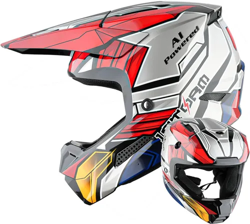 Vista 27 de 1Storm - Casco de motocross para jóvenes, ATV, BMX, MX, motocicleta todoterreno, kart, adolescente, blanco brillante Blanco brillante juvenil