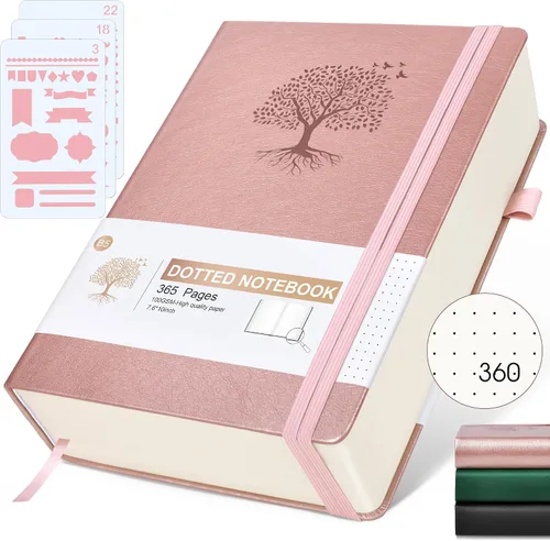 Vista 40 de Ansopu Cuaderno de puntos, 360 páginas numeradas, cuadrícula de puntos, de 8.5 x 11 pulgadas, papel de punto de 3.53 oz/m², tapa dura gruesa
