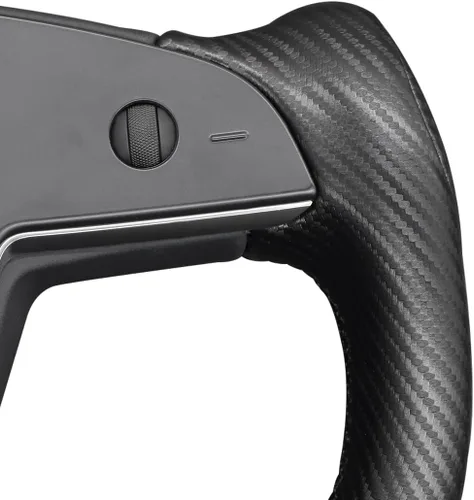 Vista 6 de MEWANT Fundas de volante para volante estilo yugo para Tesla Model S 2021-2023/Model X 2021-2023