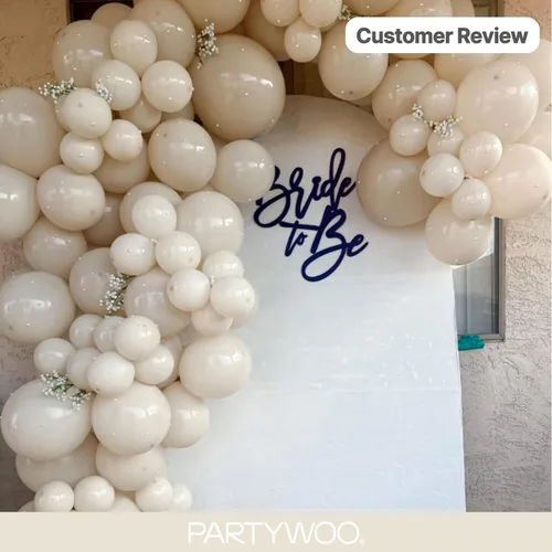 Vista 401 de PartyWoo 50 globos de látex color piel albaricoque, globos de helio boho de Albaricoque-f05