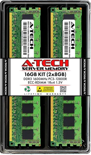 Vista 38 de A-Tech 4GB DDR3 1333MHz PC3-10600R ECC RDIMM 1Rx4 Rango único 1.5V Registrado DIMM 240-Pin Módulo de actualización de memoria RAM de servidor