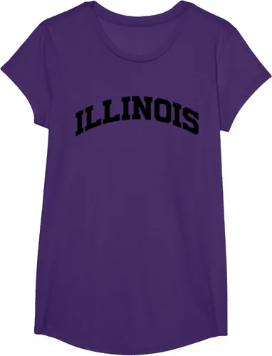 Vista 17 de Illinois Gift - Camiseta de diseño deportivo con texto universitario, gris, S