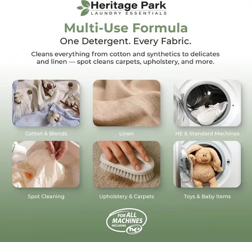 Vista 7 de Heritage Park - Detergente para ropa de lujo Detergente para ropa natural y enzimático probado por dermatólogos, a base de plantas, respetuoso