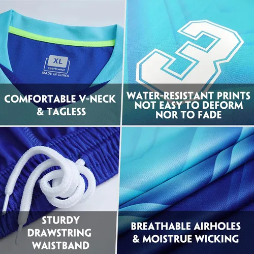Vista 2 de LAIFU Camiseta de fútbol personalizada para adultos y niños, camiseta de fútbol personalizada con logotipo de número de nombre