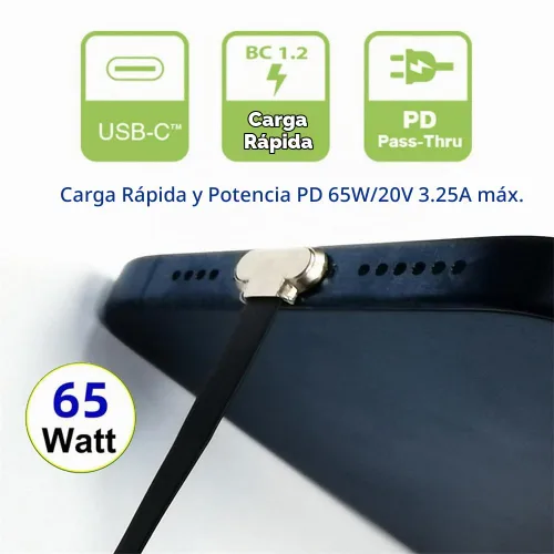 Vista 8 de xiwai Cable de carga USB-C corto en ángulo macho a macho de 5.9 in ultra