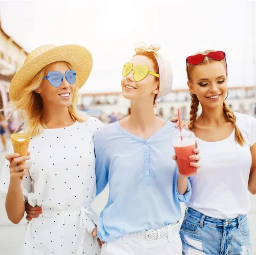 Vista 2 de Virtue morals Gafas de sol con forma de corazón para San Valentín, Mardi Gras, regalos de fiesta de verano para mujeres..