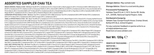 Vista 7 de VAHDAM, Chai Tea Sampler, 20 bolsas de té – Paquete variado de té Bolsas de té Chai surtidas Bolsas de té de cardamomo, bolsas de té de canela