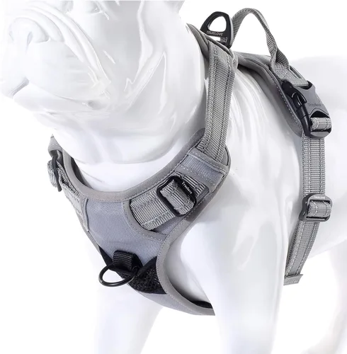Vista 14 de JUXZH Truelove Arnés para perro sin tirones con mango de fácil control y 2 accesorios para correa, chaleco reflectante ajustable para mascotas