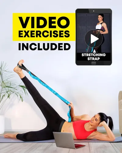 Vista 9 de Correa elástica con bucles, banda elástica no elástica para terapia física, correa de yoga para equipo de estiramiento, bandas elásticas
