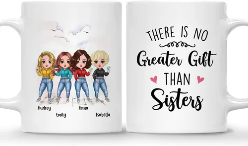 Vista 28 de GOSSBY Taza personalizada (2 Sisters) ¡Aparentemente somos problemas cuando estamos juntos, quién sabía! Taza personalizada para mejor amiga
