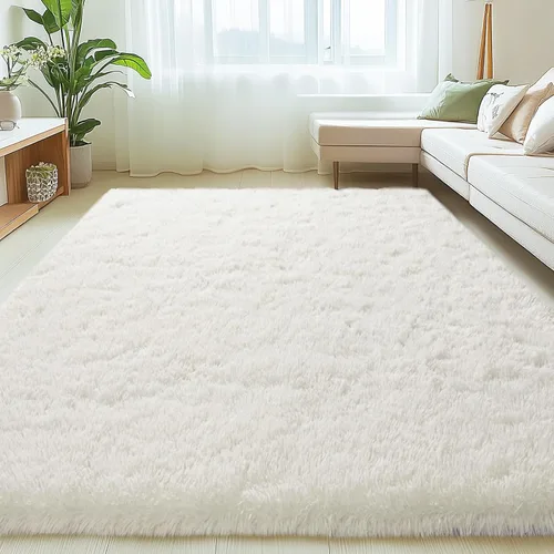 Vista 114 de Mugorn - Alfombras suaves y esponjosas de 2 x 3 pies para el hogar, alfombra pequeña con 4 mallas antideslizantes, color negro, 2 x 3 pies