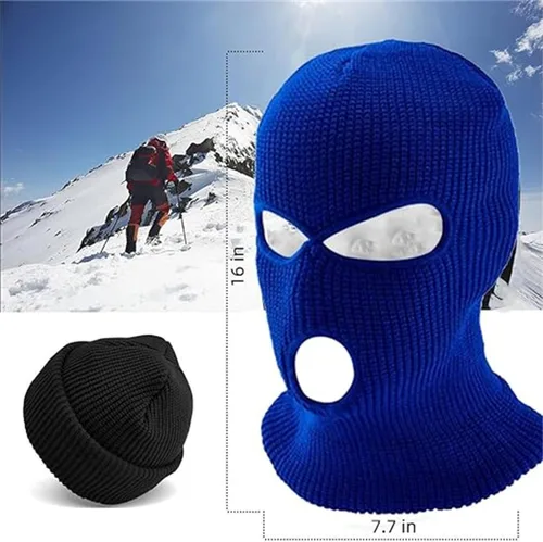 Vista 3 de Máscaras de esquí azules para todos los fanáticos de los leones, We're Villains Honolulu - Máscara de esquí azul de 3 agujeros para hombres y mujeres