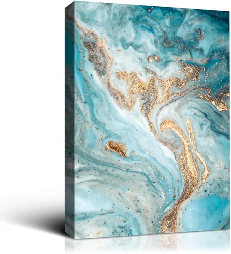 Vista 28 de Denzoer - Lienzo decorativo para pared, pintura abstracta, decoración de pared, pintura contemporánea con envoltura de galería, ilustraciones