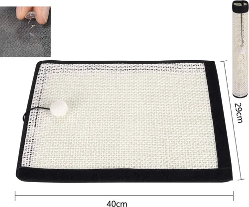 Vista 5 de Alfombrilla rascador de sisal natural para gatos y protectores de muebles, alfombrilla rascador para gatos, para sofá, silla y alfombras de pared