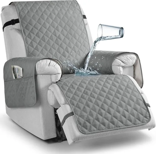 Vista 15 de TAOCOCO - Funda antideslizante para silla reclinable, funda para sofá, funda para silla reclinable pequeña con correas elásticas, protector