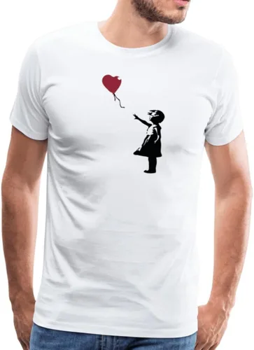 Vista 3 de Banksy - Chica con globo rojo, arte callejero, camiseta Grafitti (adultos, niños, manga corta y larga)