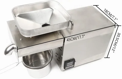 Vista 2 de Máquina de prensa de aceite de 610 W, extractor automático de prensa de aceite comercial para el hogar, máquina de prensado de aceite de acero