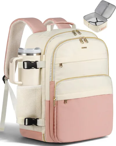Vista 14 de HOTOR Mochila de viaje para mujer, aprobada por vuelo, bolsa de transporte Negro