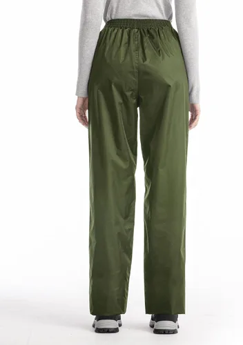Vista 2 de iCreek Pantalones de lluvia para mujer, impermeables, transpirables Verde militar