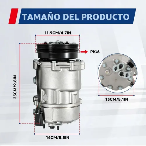 Vista 4 de Reemplazo de compresor de aire acondicionado para TT Beetle Golf Jetta 2000 2001 2002 2003 2004 2005 2006