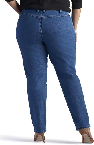 Vista 2 de Lee Jeans de pierna cónica para mujer, talla grande, ajuste relajado, elástico