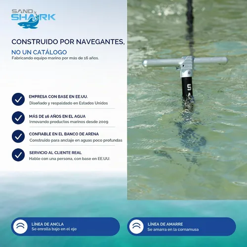 Vista 8 de SandShark Línea de muelle elástico de anclaje de alta calidad. Accesorios de barco Línea de anclaje que absorbe los golpes en anclajes y muelles