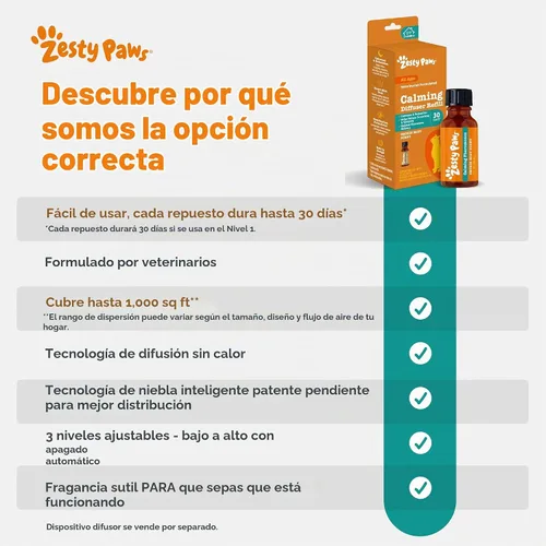 Vista 4 de Zesty Paws - Difusor calmante para gatos, feromonas para gatos, 1 repuesto