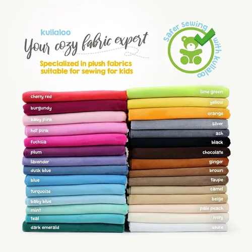 Vista 2 de kullaloo Tela de Felpa Tela Minky Blanca Sólida para Coser (Paquete de 2) Material Súper Suave para Acurrucarse 39.5x29.5 Peluches, Mantas