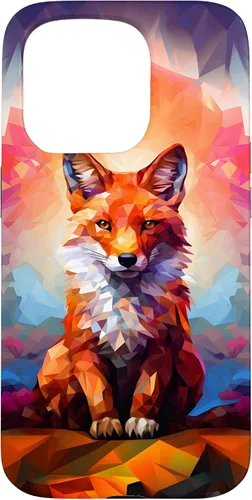 Vista 13 de iPhone 11 Mosaico de zorro rojo Lindo Funda colorida