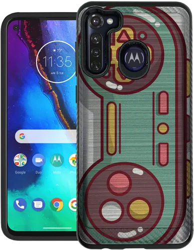 Vista 9 de CasesOnDeck Funda de agarre compatible con [Motorola Moto G Stylus (2020) [Brushed Armor] - Funda delgada y resistente, color negro mate (astronauta)