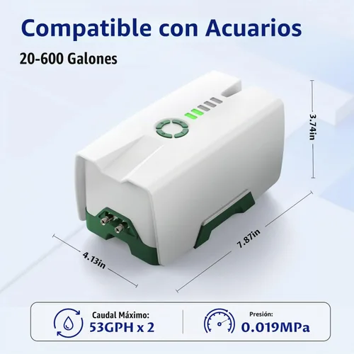 Vista 4 de Ghosthorn Silent Rechargeable Aquarium Aerator Pump with Universal Clip