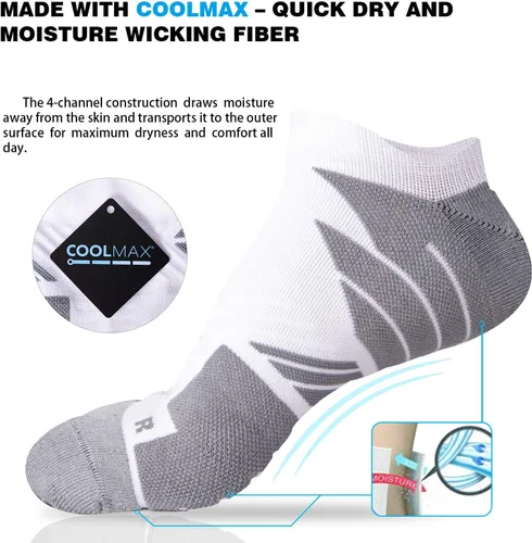Vista 2 de Calcetines Coolmax deportivos antiampollas que absorben las ampollas, sin costuras, antiolor