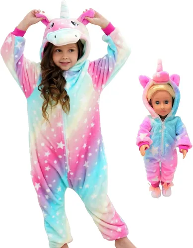 Vista 22 de Disfraz de unicornio con capucha para niñas, disfraz de una pieza para Halloween