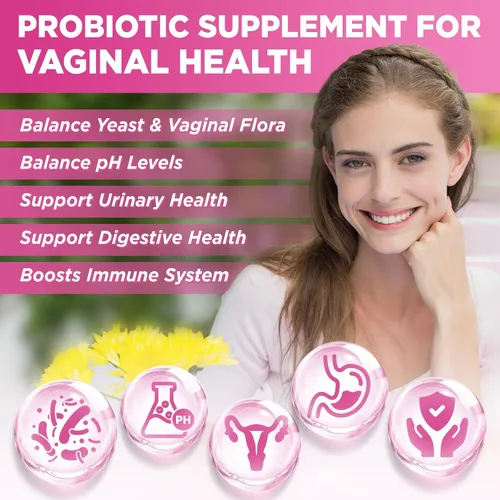 Vista 4 de Gomitas de probióticos vaginales para mujeres con pH equilibrado, 50 mil millones de UFC para olor vaginal femenino y flora, arándano, D-manosa