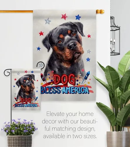 Vista 8 de Breeze Decor Kit de bandera patriótica de caoba rottweiler para casa de jardín, perro, cachorro, pata arruinada, piel canina, mascota, naturaleza
