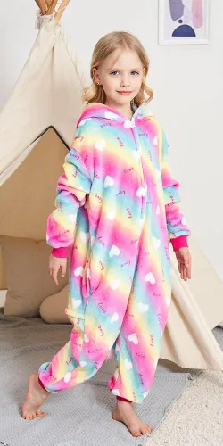 Vista 2 de Pijama de una pieza de unicornio para niños, disfraces de Halloween