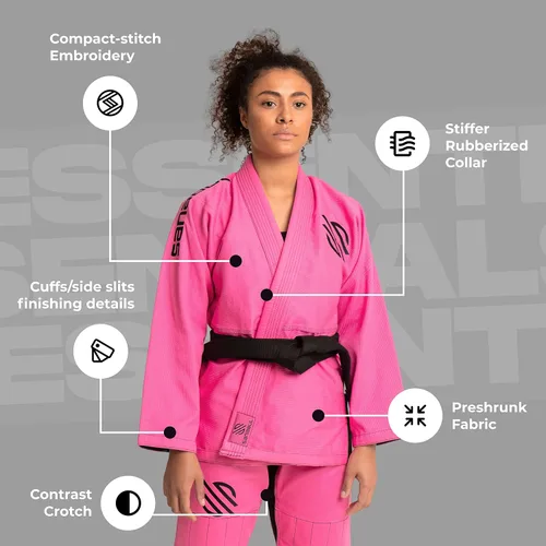 Vista 4 de Sanabul Essential BJJ Gi para mujer Jiu Jitsu Gi brasileño para mujer, tela ligera preencogida