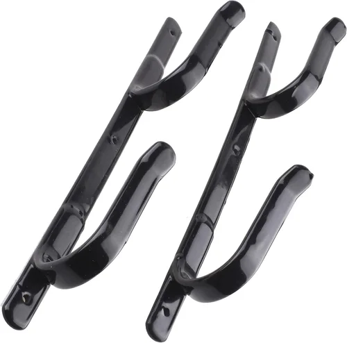 Vista 2 de Soportes para pistola – Soporte de pared para pistola – Ganchos para pistola de caza de rifles – 2 ganchos en J de metal recubierto de PVC