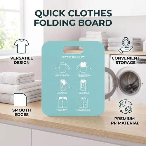 Vista 4 de Tabla plegable para camisas, tabla plegable para ropa, carpeta de lavandería de plástico, herramienta de almacenamiento para el hogar para adultos