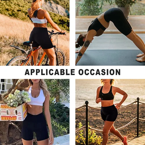 Vista 5 de keriffe Pantalones cortos cruzados para mujer de 5 pulgadas, cintura alta, yoga, entrenamiento, atletismo, correr, pantalones cortos de elastano