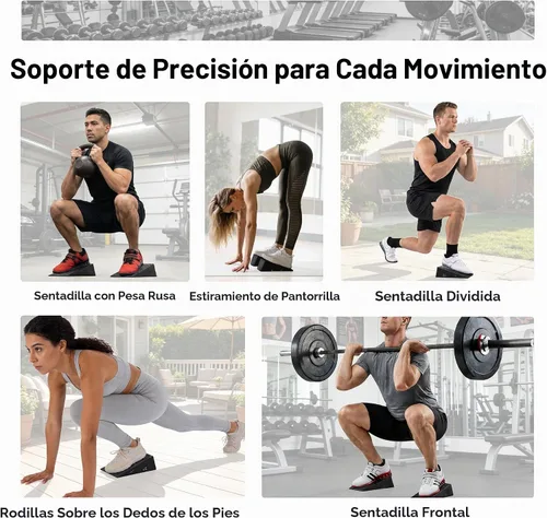 Vista 6 de Bloque de Cuña de Sentadillas Folaps para Elevación del Talón, Pesos de Sentadillas, Estirador de Pantorrillas, Tabla Inclinada para Equilibrio