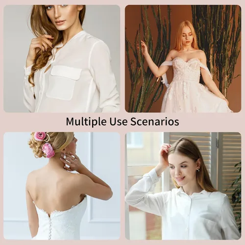 Vista 5 de DSLSQD 2 rollos de cinta de doble cara de 16 pies para ropa a piel, cinta de cuerpo de doble cara, cinta de tela transparente, cinta de ropa
