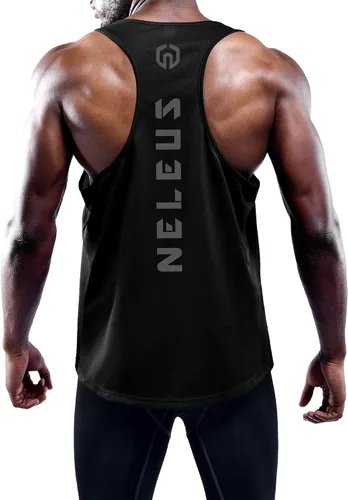 Vista 2 de NELEUS Men's 3 Pack Dry Fit Y-Back Muscle Tank Top